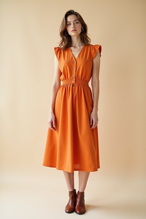 Robe orange femme