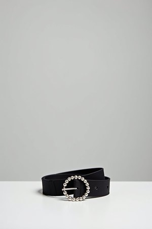 Ceinture élastique noire boucles silver