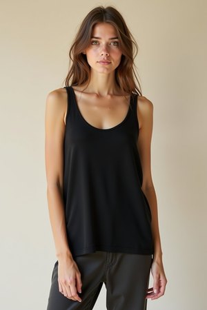 Débardeur noir en coton