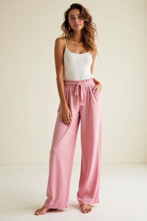 Pantalon jogging rose fluide