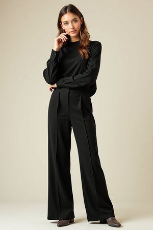 Pantalon stretch femme noir