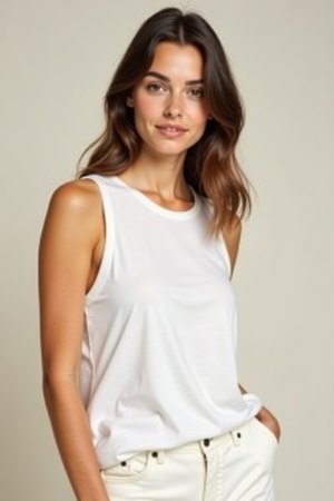 Débardeur blanc en coton