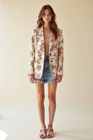 Blazer fleuri femme