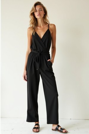 Combinaison pantalon noir et blanc
