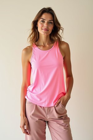 Débardeur rose fluo