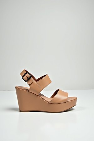 Sandales compensées beige