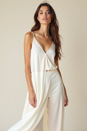 Débardeur fluide satin blanc