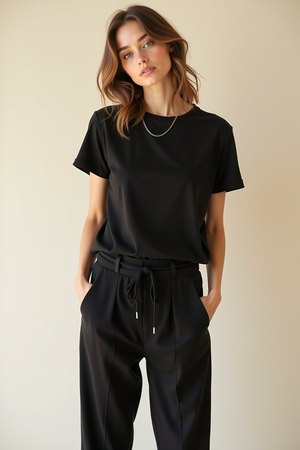 Ensemble tee-shirt et pantalon noir