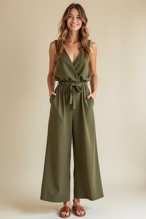 Combinaison pantalon fluide kaki