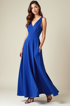 Robe fluide bleu royal