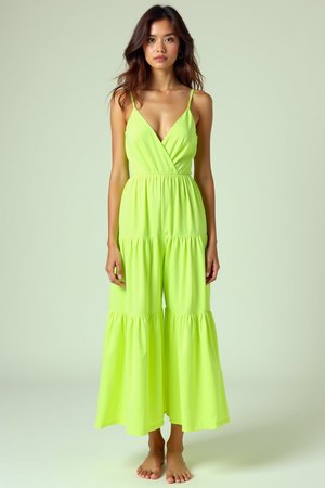 Robe en voile vert fluo