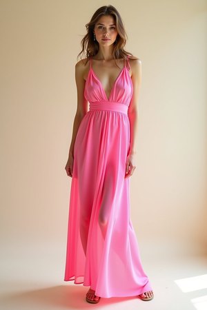 Robe en voile rose fluo