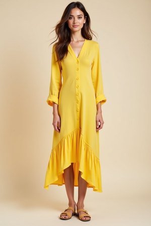 Tunique robe jaune