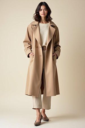 Manteau chic femme beige