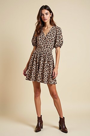 Robe patineuse imprimée léopard