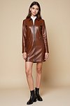 Robe simili cuir marron