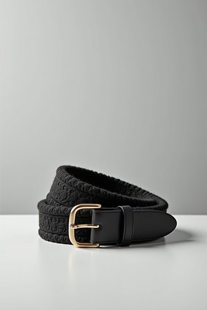 Ceinture noire à boucle carrée