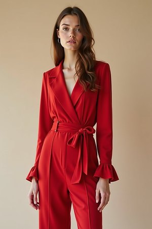 Chandail à col roulé rouge