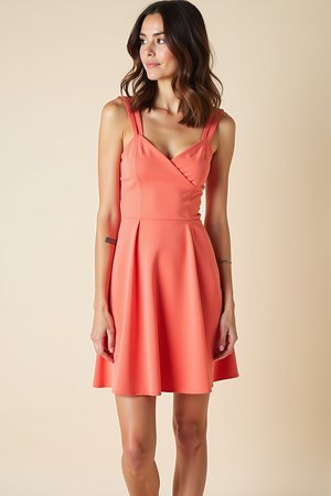 Robe couleur corail