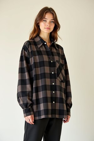 Surchemise à carreaux femme noire