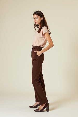 pantalon femme taille haute
