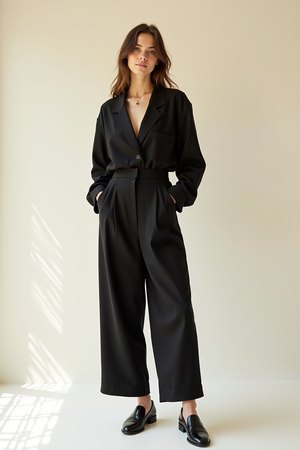 pantalon noir taille haute femme