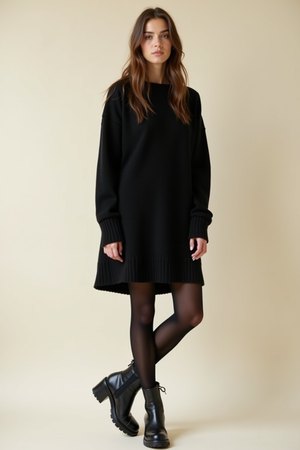 robe pull hiver noire femme